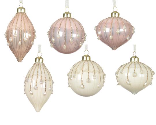 KARÁCSONYI GÖMB 8CM PEARL MIX X1 071334