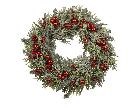 KARÁCSONYI KOSZORÚ 60CM GREEN/RED 687304