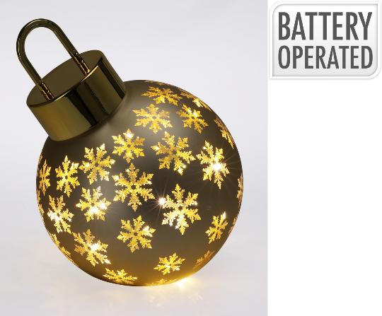 KARÁCSONYI GÖMB 20 LEDES 20CM MATT GOLD 512382