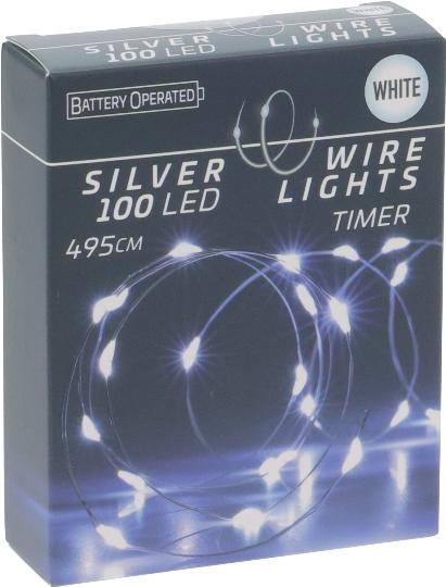 KARÁCSONYI ÉGŐSOR 100 LEDES TIMER SILVER WHITE 543102