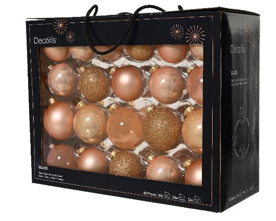 KARÁCSONYI GÖMB (42DB) 7CM PEACH PEARL 149291