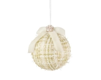 KARÁCSONYI GÖMB 10CM CREAM-GOLD 512662