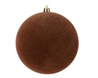 KARÁCSONYI GÖMB (12DB) 6CM FLOKKOLT ESPRESSO 026409