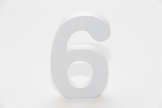 FA ASZTALSZÁM FEHÉR 6-OS