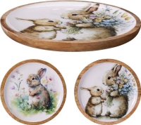 HÚSVÉTI FA TÁNYÉR 30CM NYUSZIS 531639