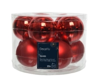 KARÁCSONYI GÖMB (10DB) 6CM CHRISTMAS RED 140138
