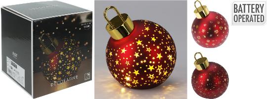 KARÁCSONYI GÖMB 15 LEDES MATT RED 508959