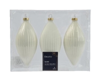 KARÁCSONYI GÖMB (3DB) 13CM CSEPP WOOL WHITE 145056