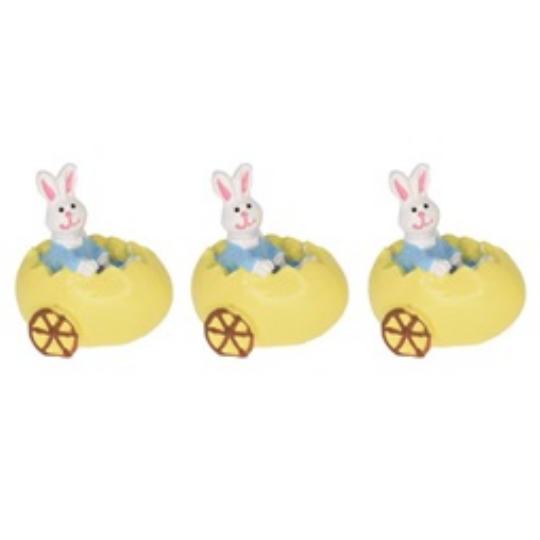 HÚSVÉTI POLY NYUSZI TOJÁSON 3,7CM X3 DD64810 SÁRGA-KÉK