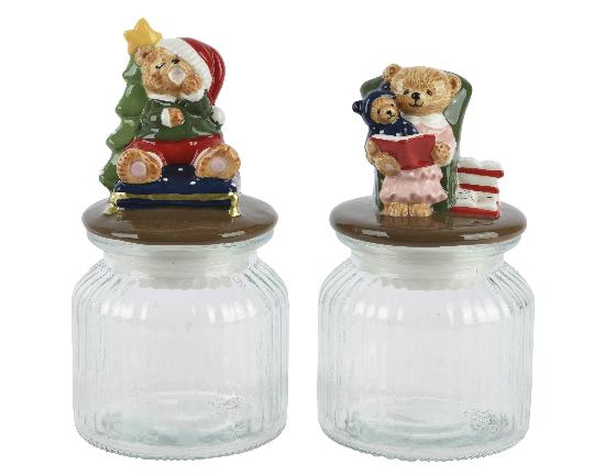 KARÁCSONYI ÜVEG TÁROLÓ FEDELES, MACIS 20CM 646752