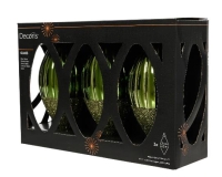 KARÁCSONYI GÖMB (3DB)13CM CSEPP GLITTERES PINE GREEN 148559