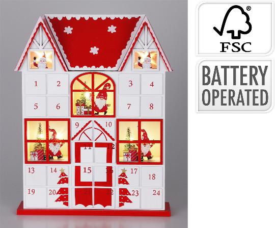 KARÁCSONYI ADVENTI KALENDÁRIUM HÁZIKÓ LEDES 515012