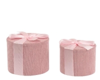 DÍSZDOBOZ KORDBÁRSONY STRASSZOS PINK 13CM 374271/01
