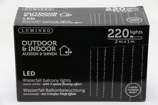 KARÁCSONYI ÉGÖSOR 220LED MELEG FÉNYÜ FEHÉR ZS.