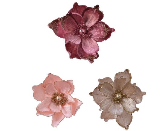 KARÁCSONYI MAGNOLIA FEJ 22CM CSIPESZES 629517