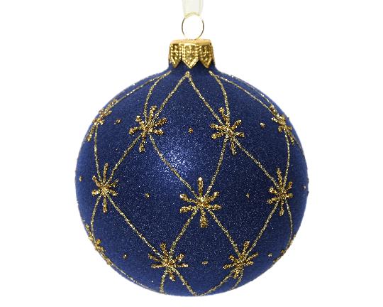 KARÁCSONYI ÜVEG GÖMB (6DB) 8CM NIGHT BLUE 050744