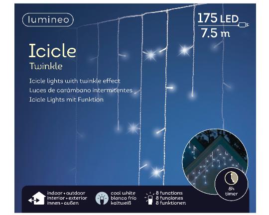 KARÁCSONYI ÉGÖSOR 175LED FÜGGÖNY HIDEG FÉNYÜ FEHÉR ZS.