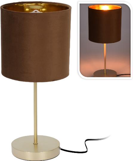 LÁMPA ASZTALI BÁRSONY BARNA 42CM 003294