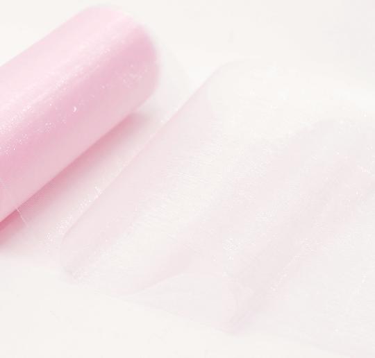 DEKOR ANYAG ORGANZA VÁGOTT 23CMX10M VILÁGOS RÓZSASZÍN