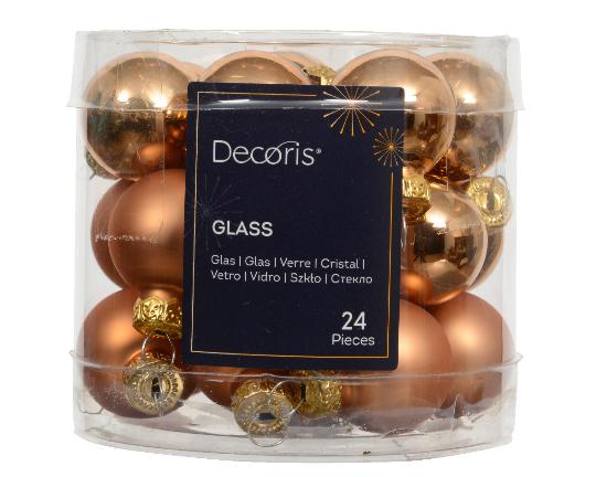 KARÁCSONYI GÖMB (24DB) 2,5CM BRANDY 010643