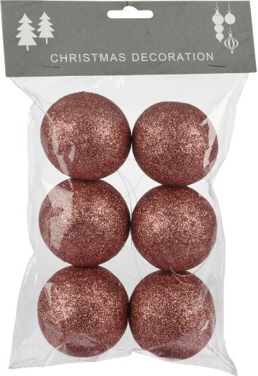 KARÁCSONYI GÖMB (6DB) 6CM HUNG. PINK 007902