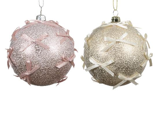 KARÁCSONYI GÖMB X1 8CM PEACH PEARL-BLUSH PINK 024862