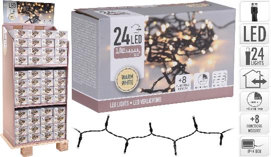 KARÁCSONYI ÉGÖSOR 24 LED WARN WHITE ELEMES 246224