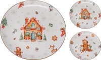 KARÁCSONYI KERÁMIA TÁNYÉR 26CM MÉZESKALÁCSOS 540402