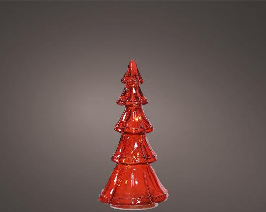 KARÁCSONYI FENYŐ LEDES ÜVEG 19,5CM RED/WARM 487636