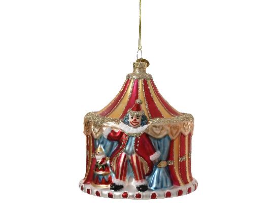 KARÁCSONYI FENYŐFA DÍSZ ÜVEG CIRKUSZ 129646