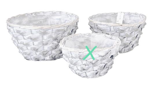 KOSÁR KEREK FEHÉR 20CM 472714 I.