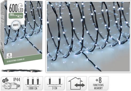 KARÁCSONYI ÉGŐSOR 600 LEDES WHITE HIDEG 064631