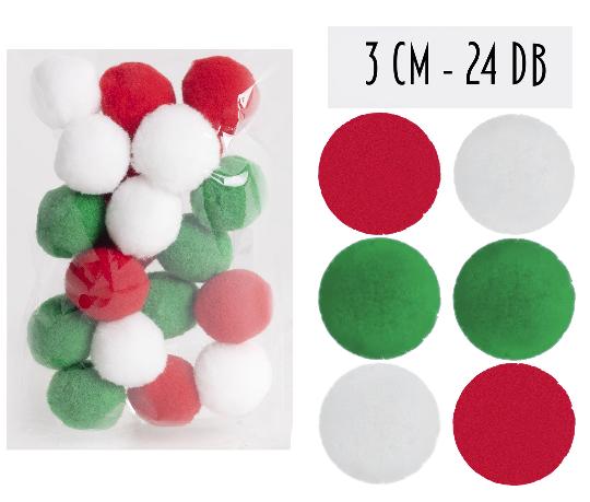 DEKOR GOLYÓ ZSENILIA 3CM X24 MIX 061207