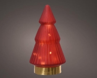 KARÁCSONYI LEDES FENYÕ 19,5CM ÜVEG RED/WARM WHITE 489006