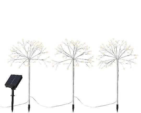 KARÁCSONYI ÉGŐSOR 3X60LED SOLAR LESZÚRÓS WHITE/WARM W.496300