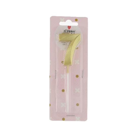 GYERTYA SZÜLINAPI 7-ES ARANY 5CM DD67035