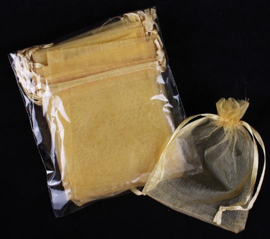 DÍSZTASAK ORGANZA 8X10CM X12 SÁRGA