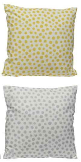 PÁRNA 45X45CM PÖTTYÖS SÁRGA/SZÜRKE 803236