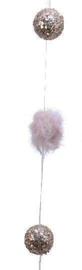 KARÁCSONYI GIRLAND 100CM FLITTERES 455975 PINK/BRONZ