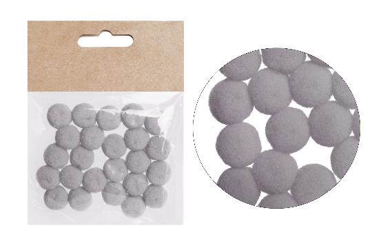 DEKOR GOLYÓ TEXTIL 1,5CM SZÜRKE X24 068580