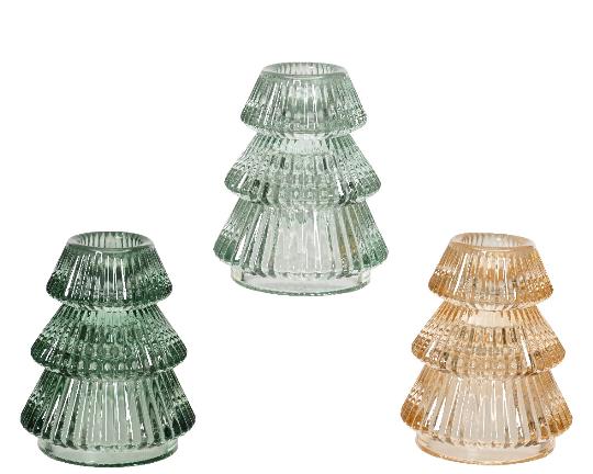 ÜVEG GYERTYATARTÓ 7,8CM MIX 524108