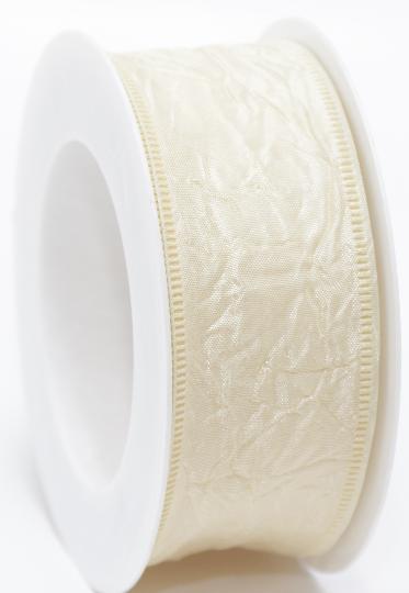 SZALAG TAFT 40MMX9,14M GYÜRT DRÓTOS KRÉM