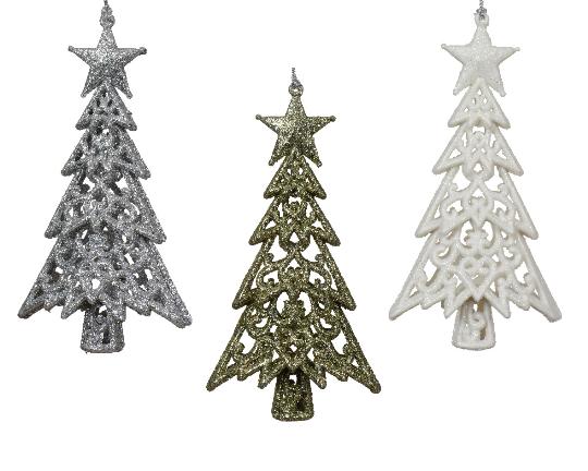 KARÁCSONYI FENYŐFA DÍSZ 13,5CM GLITTERES 516590