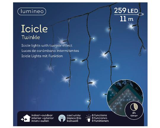KARÁCSONYI ÉGŐSOR 259LED FÜGGÖNY HIDEG FÉNYÛ FEKETE ZSINÓR