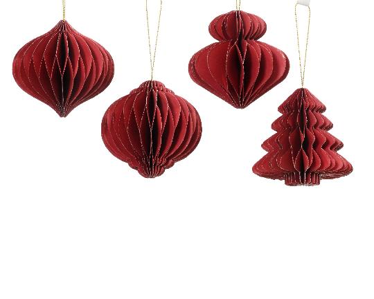 KARÁCSONYI PAPÍR FIGURA AKASZTÓS 8CM RED MIX 709431