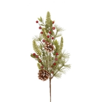 KARÁCSONYI ÁG BOGYÓVAL, TOBOZZAL 60CM PIROS-ZÖLD DD62788