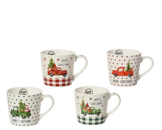 KARÁCSONYI KERÁMIA BÖGRE AUTÓ+FENYŐ 607367