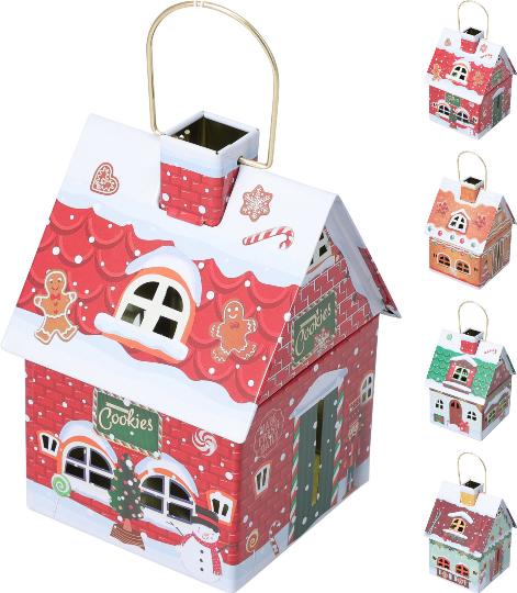 KARÁCSONYI BÁDOG HÁZIKÓ 14X10X10CM 507466