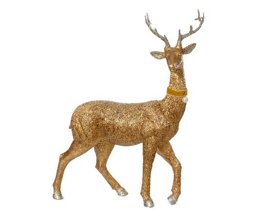 KARÁCSONYI POLY SZARVAS 31CM GOLD 531601