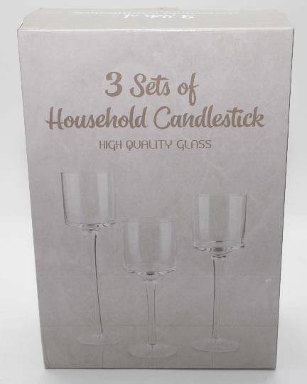 ÜVEG GYERTYATARTÓ SZETT X3 ES08350